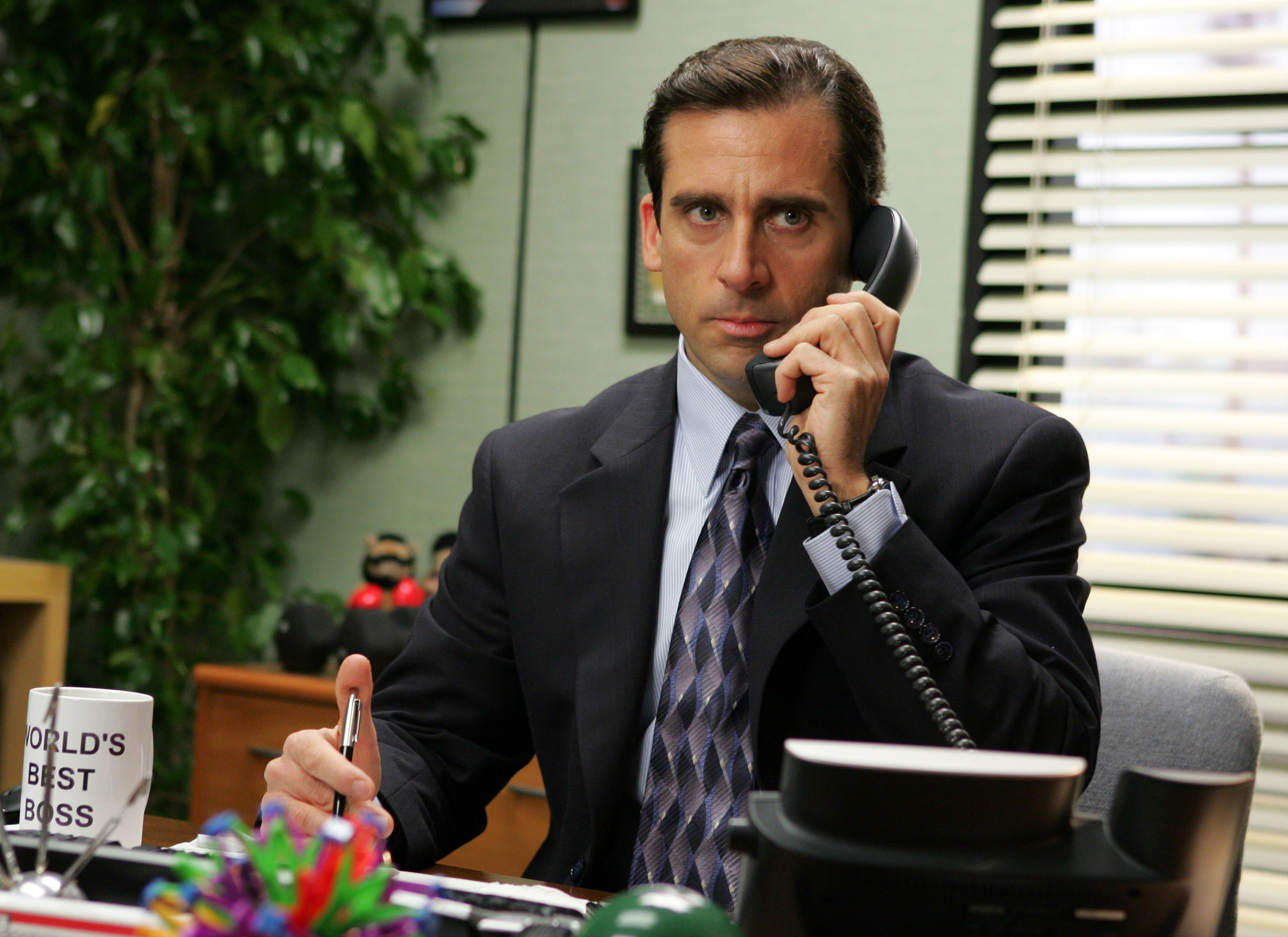 In this undated publicity photo released by NBC, actor Steve Carell appears in this scene from the television series "The Office." Carell was nominated for lead actor in a comedy series, Thursday, July 6, 2006, when the nominations for the 58th Annual Primetime Emmy Awards were announced in Los Angeles. (AP Photo/NBC, Justin Lubin)